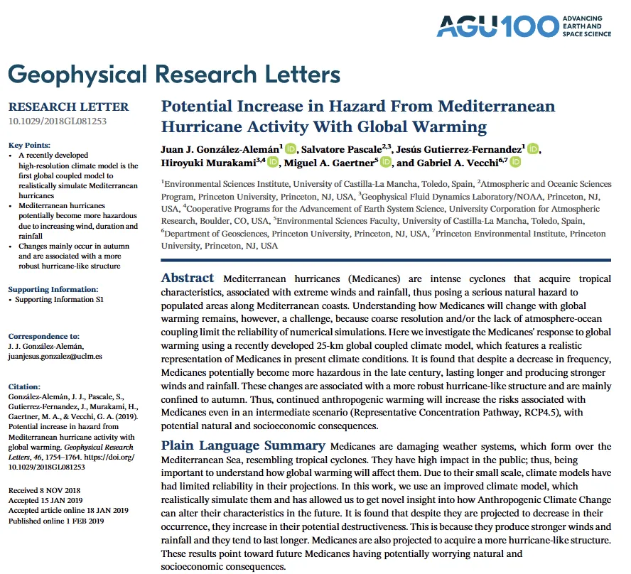 González-Alemán et al. (2019), Geophysical Research Letters.